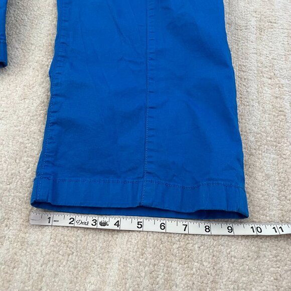 Boden Blue Cropped Cotton Trousers Pants 14 - Picture 6 of 10